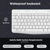 Clavier et souris sans fil KOORUI Combo 2.4G Clavier silencieux pleine taille 12 touches multimédias et raccourcis pour ordinateur de bureau