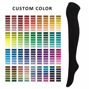 Chaussettes Zonekki Logo personnalisé <span class=keywords><strong>Femme</strong></span> Grande taille Chaussettes cuissardes en coton Jeunes filles Chaussettes longues au-dessus du genou en provenance de Chine - Product Image 4