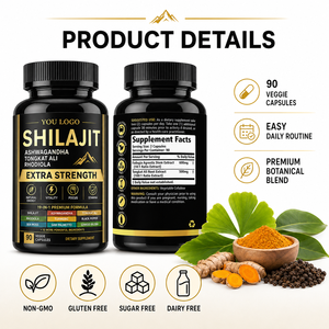 Capsules de Shilajit Extra Fort, Ashwagandha, Tongkat Ali, Rhodiola et Acide Fulvique – Pure Formule Végétale Herbacée de l'Himalaya – Meilleures Ventes pour la Santé - Product Image 4