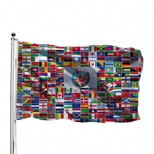 ธงชาติสั่งทำขายส่ง พิมพ์โลโก้ได้ ทุกประเทศทั่วโลก ธงโพลีเอสเตอร์สำหรับติดตั้งภายนอกอาคาร ขนาด 90x150 ซม. 3x5 ฟุต ธงชาติสั่งทำพิเศษ - Product Image 1