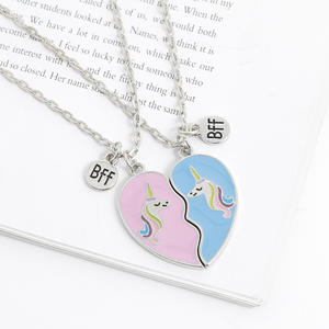 Vente chaude 2 pièces demi-coeur BFF collier meilleur ami collier pour cadeaux d'anniversaire d'amitié - Product Image 3