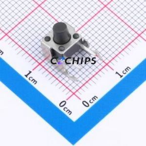 TC-6615-7.0-260 Tactile Switch Through hole,7.5x6.2mm Switch Single Pole Single Throw Round Button 2.6N Right Angle Insert - Product Image 1