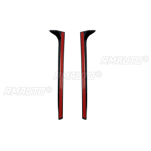 2 pièces Ailerons latéraux de lunette arrière brillants Canards Splitter pour VW Polo MK6 2018 2019+ Accessoires de style automobile Noir brillant - Product Image 5