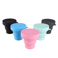 Tasse à café pliable de voyage écologique avec couvercle tasse à thé à eau en silicone tasse pliable en silicone en silicone