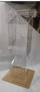 מתקן מגזינים אקרילי מסחרי שקוף מודרני, ניתן למחזור, ניתן לפירוק, עם 3 מדפים, עיצוב ידידותי לסביבה - Product Image 5