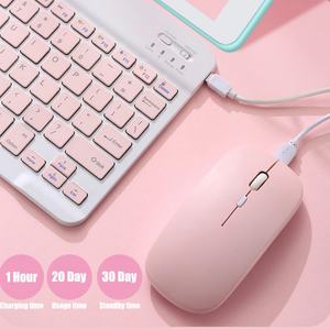 Ensemble clavier et souris sans fil USB BT mini ultra-plat, style divisé, nouveau pour iPad, Samsung, Lenovo Tablet PCs - Product Image 4