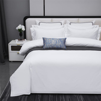 Parure de lit en coton de luxe pour hôtel étoilé, housse de couette blanche unie T250 avec taies d'oreiller, linge de lit, drap de lit pour hôtel