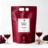 Pochettes souples à bec verseur de 750 ml, 1 L, 2 L, 3 L – Sacs en plastique de qualité alimentaire pour vin rouge, spiritueux – Anti-fuite, imprimés sur mesure