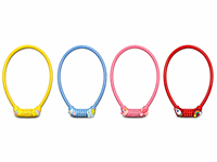 Accessoires pour vélos et motos : Cadenas à câble en acier de haute qualité, étanche, avec motif coloré, quatre réglages et mot de passe.