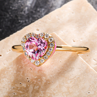 DEYIN 925 argent Sterling Design Original taille brillant diamant rose saphir coeur Moissanite bague pour mariage bijoux fins