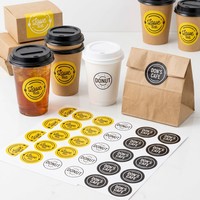 Étiquettes personnalisées pour emballages alimentaires, autocollants avec logo de café, conception imprimée pour produits alimentaires, étiquettes pour sacs de café, autocollants pour gobelets à café