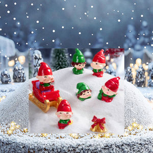 3DミニGnome女の子サンタクロース樹脂像クリスマス置物DIYキット子供用バス爆弾おもちゃクリスマス装飾樹脂工芸品 - Product Image 1