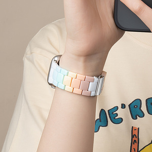 Candy Rainbow Strap para <span class=keywords><strong>Apple</strong></span> <span class=keywords><strong>Watch</strong></span> Ultra 2 49mm 7 8 41/45mm Pulsera acrílica de moda para IWatch Series 9 SE 6 5 4 42/38/40/44mm - Product Image 6