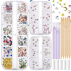 Dental Jewellery <b>Kit</b> 12-Compartment Flatback <b>Gems</b>, Mixed Shape Crystals for Tooth <b>Gems</b>, Nail <b>Art</b> & Craft Wholesale - Product Image 1