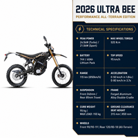 Nouvelle Moto Électrique Tout-Terrain 2026 pour Adultes, 24,5 kW, 74 V 60 Ah, 95 km/h