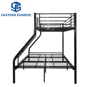 Прочная металлическая двухъярусная кровать для детской комнаты, размер <span class=keywords><strong>Twin</strong></span> Over Full, с сетчатым основанием из стали - Product Image 4