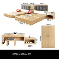 Ensemble de mobilier de chambre d'hôtel d'intérieur Foshan, lit double king size 3 étoiles, armoire, OEM