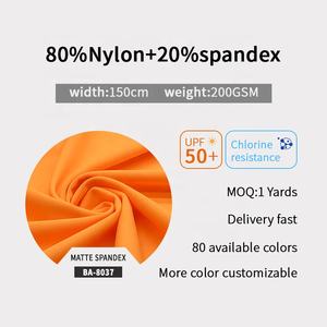 Бесплатный образец полностью матовый однотонный эластичный полиамидный нейлоновый спандекс ткань для купальников гимнастический купальник - Product Image 3