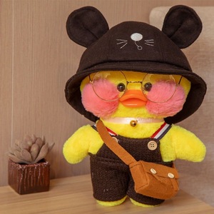 <span class=keywords><strong>LALAFANFAN</strong></span> Adorable Peluche de Noël Douce avec Vêtements Amovibles à Oreilles de Lapin, Remplie de Coton PP, Superbe Jouet Canard, Cadeau Idéal pour Enfants - Product Image 3