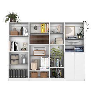 Juego de Sala de Estar Clawson de 4 Piezas con 4 Librerías Blancas y Estantes para Libros - Product Image 1