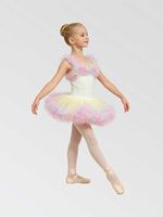 Gaun Tutu Pelangi Anak-anak Tanpa Lengan Kostum Tari Panggung Profesional Leotard Pertunjukan Balerina dalam Bahan Spandex/Nylon