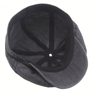 Wholesale Spring Autumn Faded Washed Cotton 8 Panels Newsboy Cap Fitted Vintage Washed Men Beret <b>Hat</b> - Product Image 4