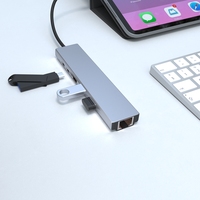 Hub Multi-Puerto Metálico 6 en 1 USB3.0 Tipo-C 4K 60Hz PD 60W con Puertos de Carga RJ45 y Garantía de 12 Meses (En Stock)