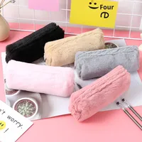 Étui à crayons octogonal créatif de style coréen, frais, mignon, pour fille, petit sac de rangement en cuir pour étudiant avec un design simple