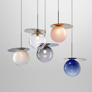 Modern Minimalist Scandinavian-Style Colored Bubble Glass Pendant <b>Light</b> for <b>Dining</b> Rooms Bar Counters Clothing Stores - Product Image 4