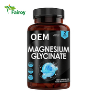 Capsules de supplément de glycinate de magnésium, formule personnalisée, supplément alimentaire, approvisionnement en vrac, fabrication OEM ODM