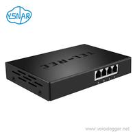Enregistreur vocal PSTN 4 canaux avec port USB et identification de l'appelant, enregistreur vocal pour appels téléphoniques filaires à 4 lignes pour système de centre d'appels
