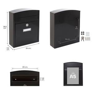 Boîte aux lettres moderne JH-Mech, fente et serrure compactes et conviviales situées à l'avant pour un accès facile à la boîte aux lettres en acier extérieure - Product Image 3