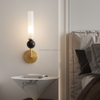 Lampe murale en laiton noir à prix d'usine, vente chaude, avec marbre naturel vert pour la maison, chambre à coucher, chevet, salon, luminaires muraux modernes