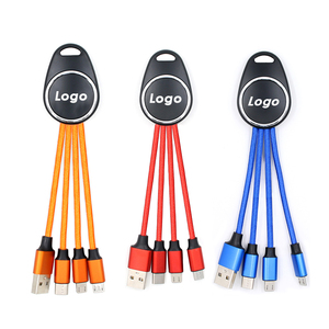 Phổ nylon bện LED ánh sáng logo 5-in-1 đa chức năng sạc cáp Xách Tay USB Keychain du lịch Adapter cho máy in - Product Image 3