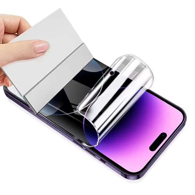 High Sensitivity Hydrogel Ultra-Thin 2.5D Screen Protector Anti-Fingerprint Coating for 15 15 Plus Transparent Soft TPU