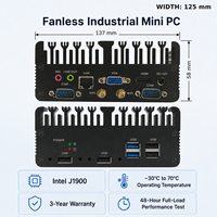 Mini PC industriel sans ventilateur d'occasion Intel J1900 DC 12V RS485+RS232COM RTL8111H DDR3L 1333MHz Max 8 Go pour 1.4 2*USB3.0