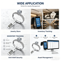 Etiqueta RFID UHF Cardy para Joyería, Etiqueta de Seguridad de Largo Alcance (0-10m) para Control de Inventario de Joyería, Gestión de Activos, Venta Minorista