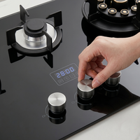 Table de cuisson à gaz encastrable moderne à 3 brûleurs, panneau en verre trempé, plaque supérieure en acier inoxydable, protection anti-extinction de flamme, usage domestique intensif