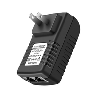 Injecteur PoE 48V 0.5A Alimentation CA Multi-prises (EU/UK/AU/US) Connexion Ethernet Protection contre les surtensions 802.3af Sécurité CCTV