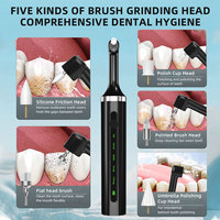 Nettoyeur de dents électrique sans fil professionnel polisseuse gomme dentaire dissolvant de tartre avec 5 têtes de brosse et 5 intensités de travail