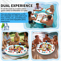 Table de jeu gonflable ronde et grande pour sports nautiques, table de poker flottante pour piscine, porte-boissons, plateau à glace gonflable, bar buffet