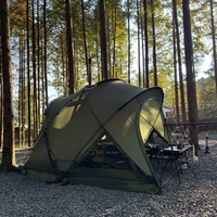 Tente de camping pliable quatre saisons en nylon ripstop de haute qualité, imperméable à l'eau (plus de 3000 mm), grande taille familiale 350x300x200cm