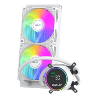 Refroidisseur liquide AIO ARGB COOLLEO 240 mm avec affichage de la température, dissipateur thermique en cuivre, refroidisseur d'eau pour processeur PC, radiateur LGA115X/1200/1700/1851AMD