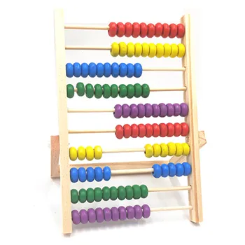 Hot Sale Top Baru Kayu Ramah Lingkungan Pendidikan Montessori Bahan Rainbow Matematika Mainan Manik-manik Besar Abacus