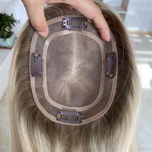 จัดส่งรวดเร็วสำหรับผู้หญิงฐานโมโนท็อปเปอร์ยุโรป5*6สีโมโนท็อปเปอร์ผม # สี SBT18-60ระบายอากาศฐานด้านบนวิก - Product Image 4