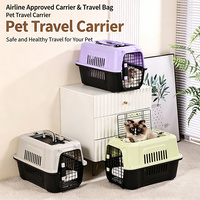 EUR PET Moderne Nouvelle Grande Boîte de Transport en Plastique Durable pour Chat avec Motif Animalier, en Fer Solide, pour Petits Animaux, Boîte de Voyage et de Transport Aérien, Transporteur Extérieur pour Animaux