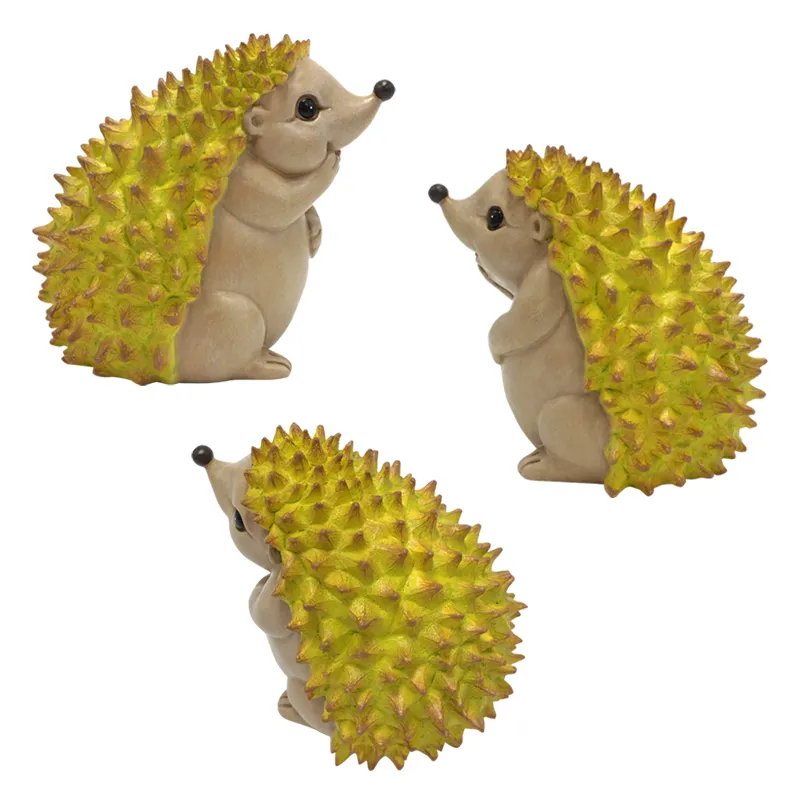 OEM custom Funny Resin Fruit animals durian Outdoor Hedgehog Statue Sculpture Animal Garden Statue Outdoor Decorations