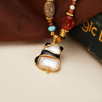 Collier TANGPEI en alliage et résine avec pendentif panda multicolore perlé, bijoux de mode