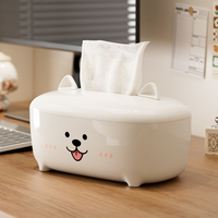 Boîte à mouchoirs créative en forme d'animal mignon, porte-serviettes en plastique épais pour salle de bain, salon, table à thé
