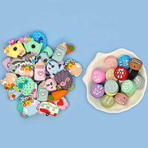 창 길고 부드러운 재미있는 동물 모양 아기 젖니 실리콘 초점 구슬을 만드는 펜을위한 식품 학년 맞춤형 실리콘 초점 구슬 - Product Image 4